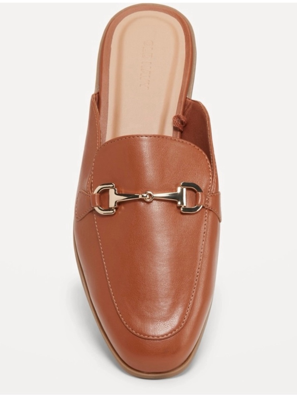 Old Navy Brown Leather Mule with Gold Bit